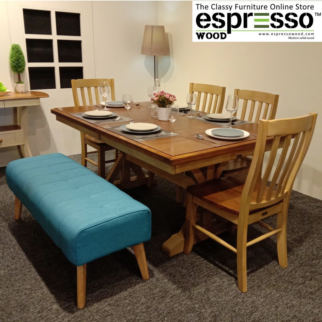 Dining Table Chair Set Extendable Dining Table with Bench Woodland