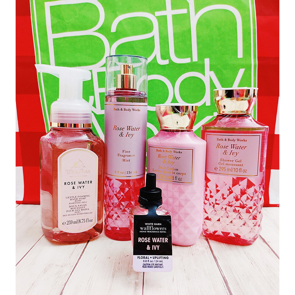 Bath & Body Works Rose Water Ivy Shower Gel Fragrance Mist Body Lotion