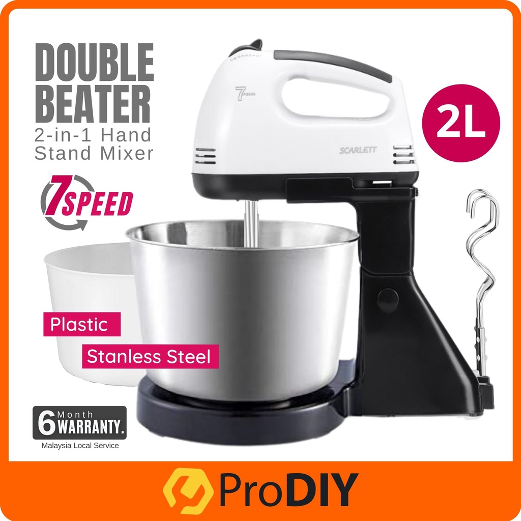Scarlett Super 7 Speed Hand Mixer 2L Detachable Stainless Steel