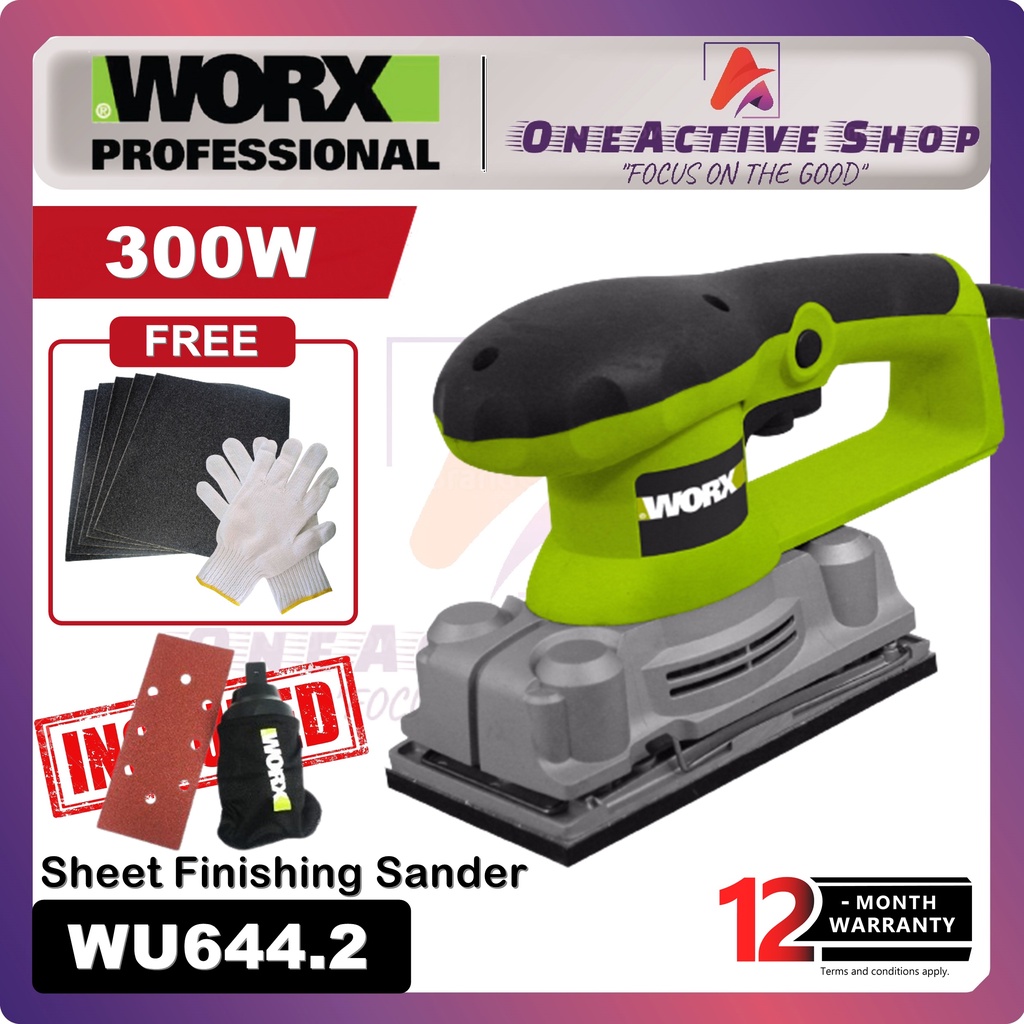 WORX Sheet Finishing Sander 300W WU644.2 1 Year Warranty ( WORX SANDER WORX CORED SANDER WORX