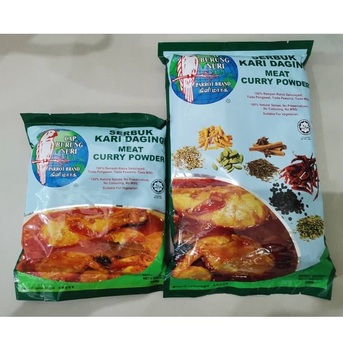 Cap Burung Nuri Serbuk Kari Daging /Parrot BrandParrot Brand Meat Curry