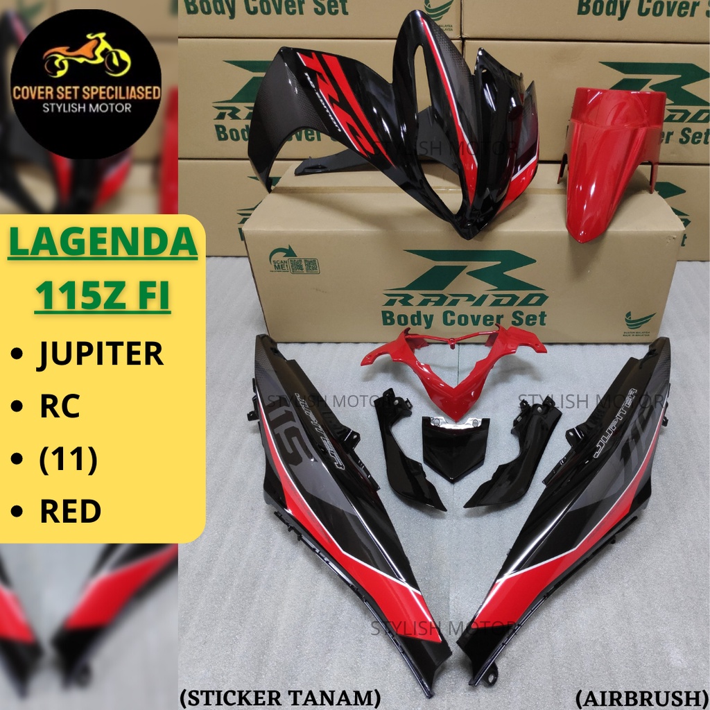 (STICKER TANAM/AIRBRUSH) RAPIDO COVER SET YAMAHA SRL115 LAGENDA115Z FI JUPITER RC (11) RED