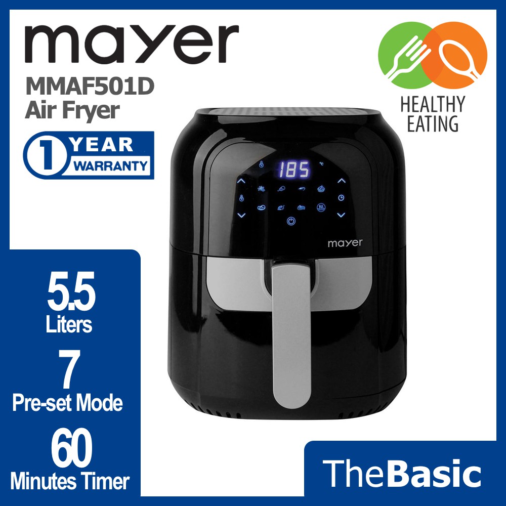[FREE EXTRA PACKING] MAYER 5.5L 1400w Digital Air Fryer for Healthy Food (MMAF501D) Shopee