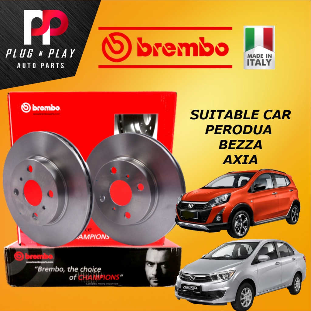 BREMBO PERODUA AXIA ,BEZZA FRONT (DEPAN) 100 ORIGINAL BREMBO DISC
