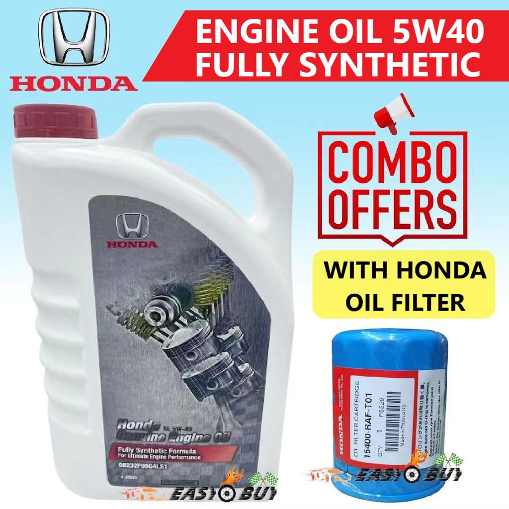 (100% Original) Genuine Honda Engine Oil SL 5W-40 5W40 Fully Synthetic