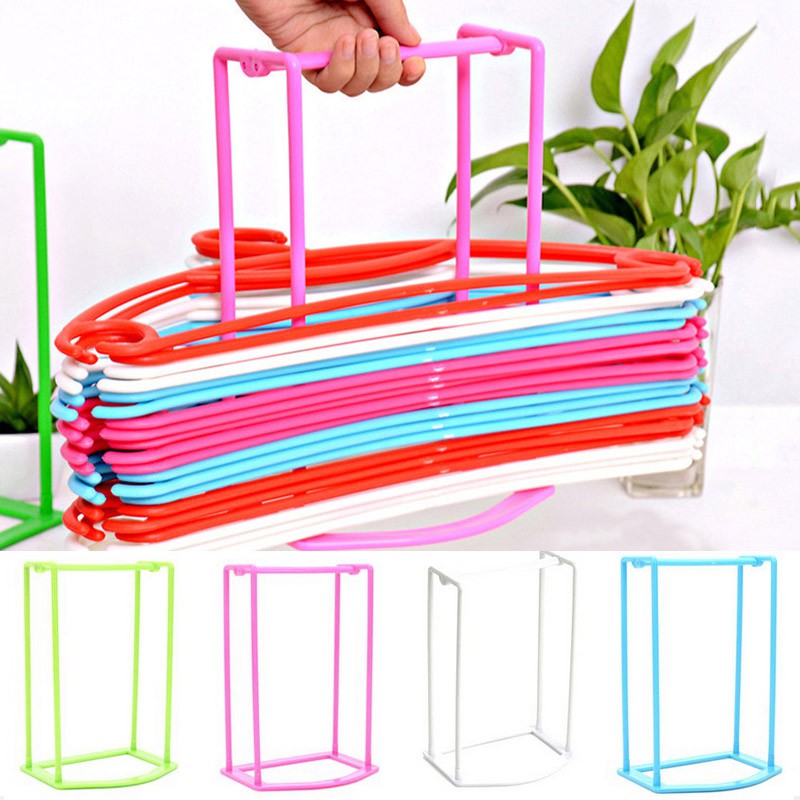 Portable Plastic Hanger Finishing Rack Home Storage Rack Hanger
