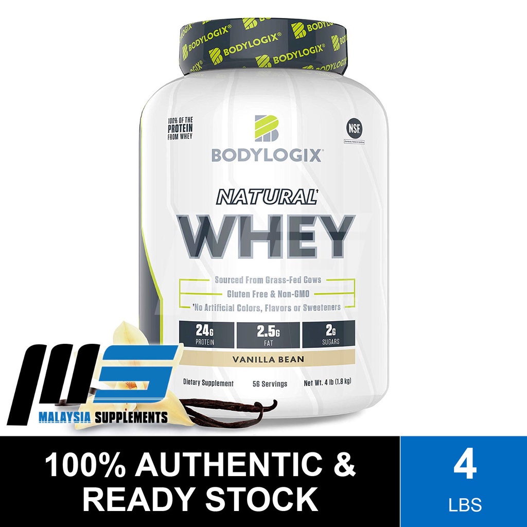 Bodylogix Natural Whey, 4lbs Whey Protein Powder, Muscle Building