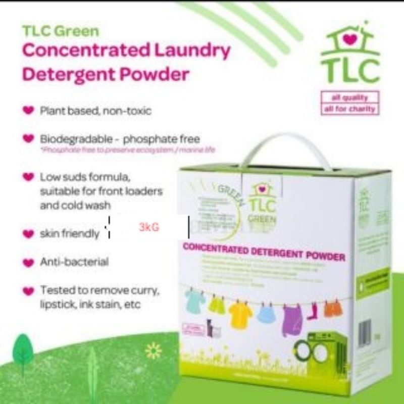 TLC GREEN Concentrated Laundry Detergent Powder 3KG Shopee Malaysia