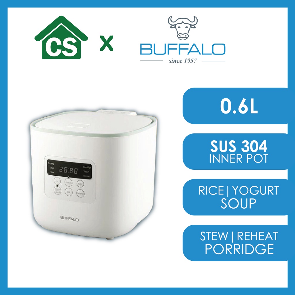 BUFFALO Mini Smart Rice Cooker KW86 牛头牌迷你饭煲 Stainless Steel