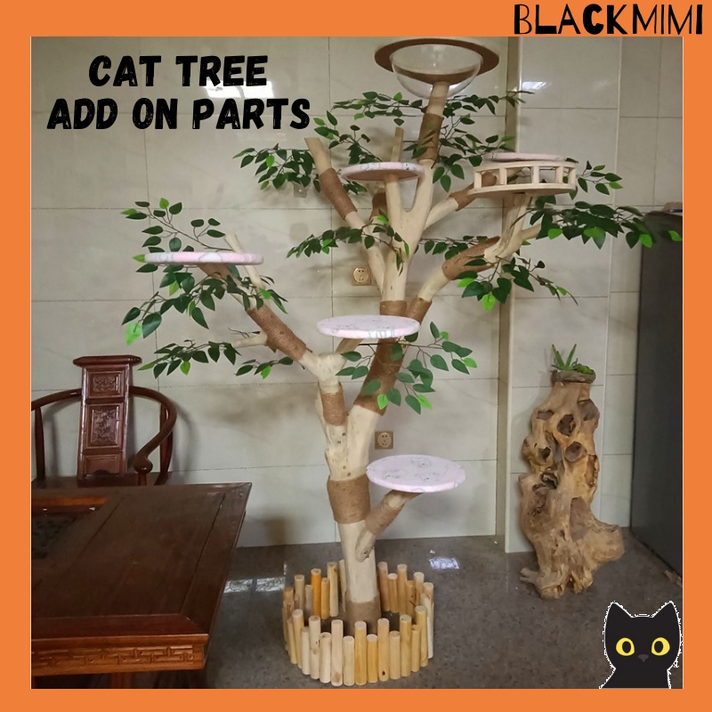 BlackMimi The Real 'Cat Tree' Solid Wood Cat Scratcher House Tree Cat