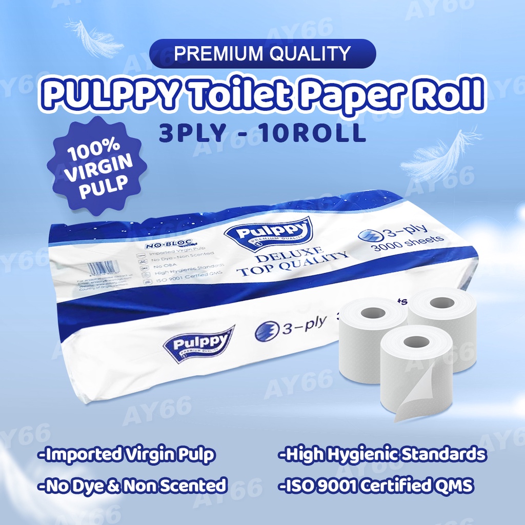 Pulppy Toilet Roll 3ply (10 Rolls)/ tisu tandas/ 3层厚厕纸 ready stock
