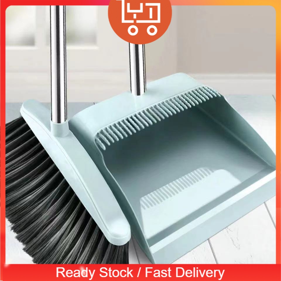 LYT ONLINE Floor Soft Hair Broom Dustpan Set Outdoor Broom Set Dustpan