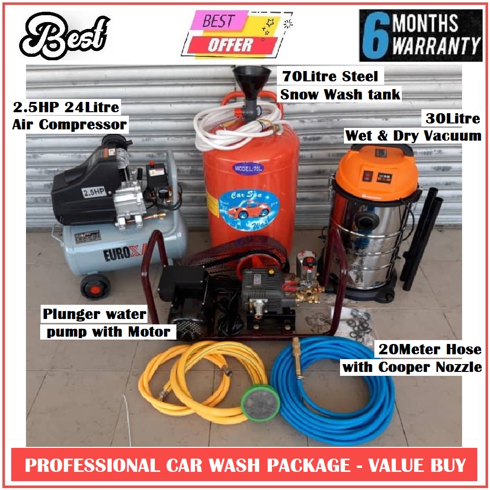 Professional Car Wash Package value Buy (Water Pump, Air Compressor