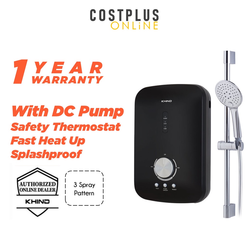Khind WH802 WH803 WH903P Water Heater Shower Pump Double Safety
