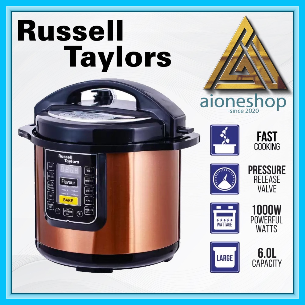 Russell Taylors Pressure Cooker Stainless Steel Pot Rice Cooker (6L) PC
