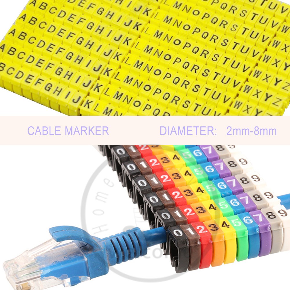 Cable Markers Colourful Marker Number Letter Tag Label For Cable Cord