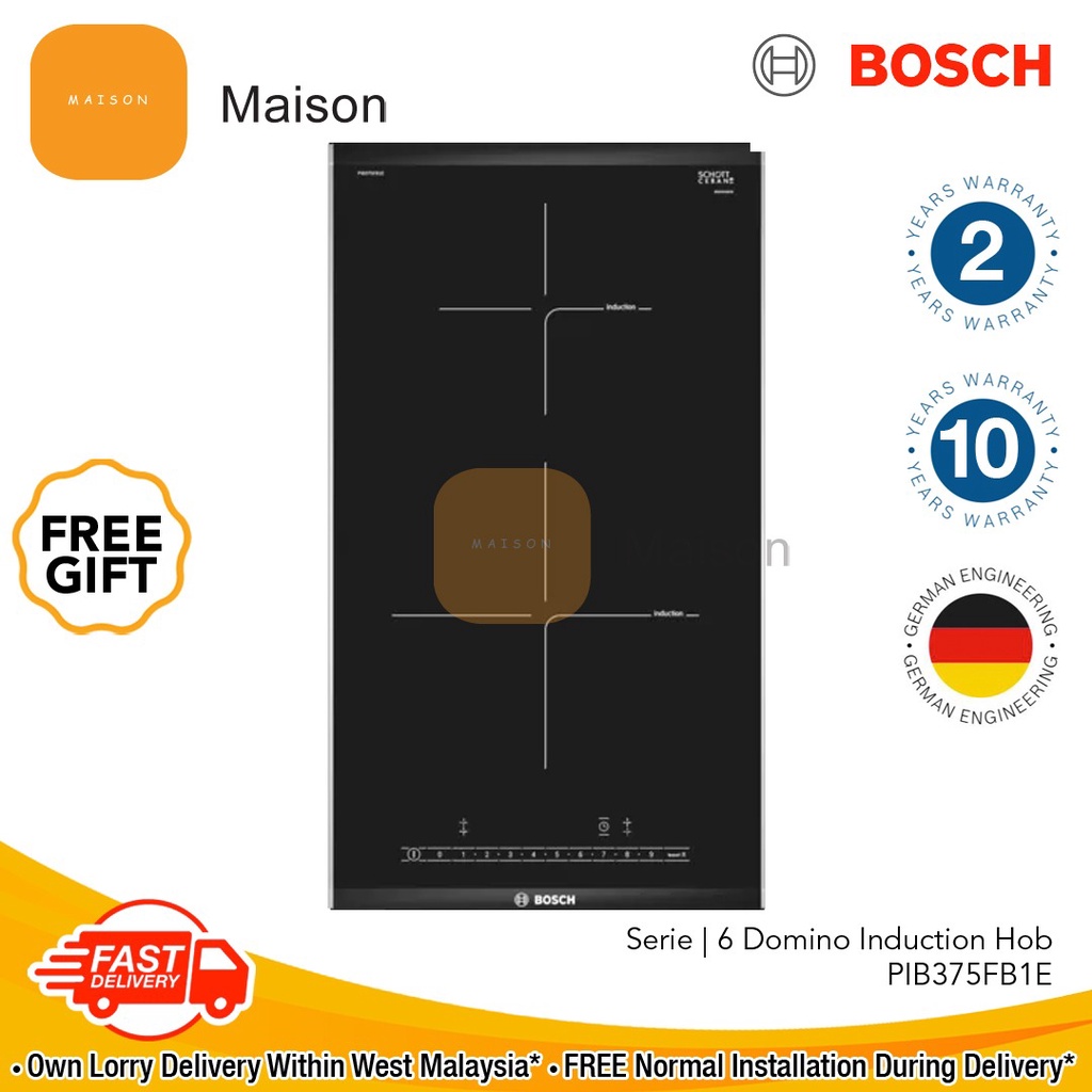 [Sales] Bosch Series 6 30cm Domino Induction Hob PIB375FB1E Shopee