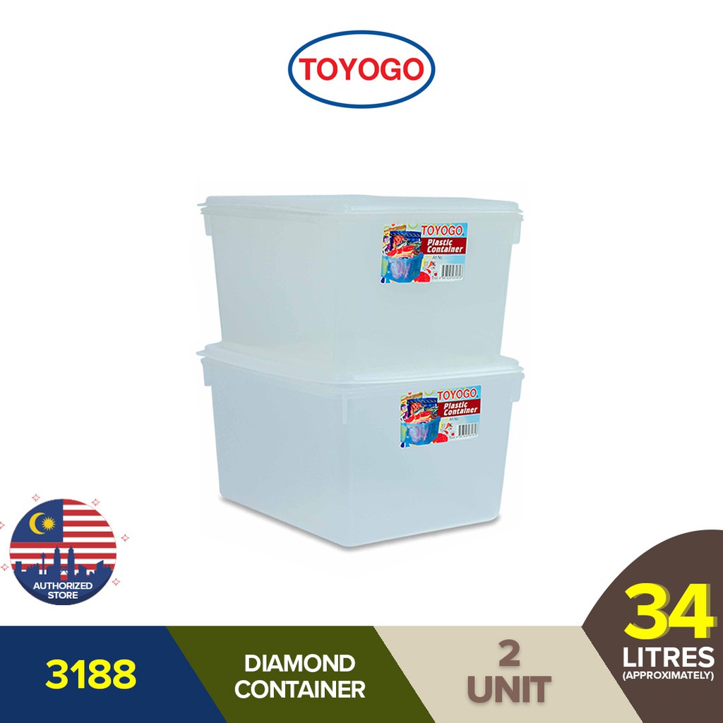 2X Toyogo Food Grade Storage Container Microwave Freezer Bins Box 3188