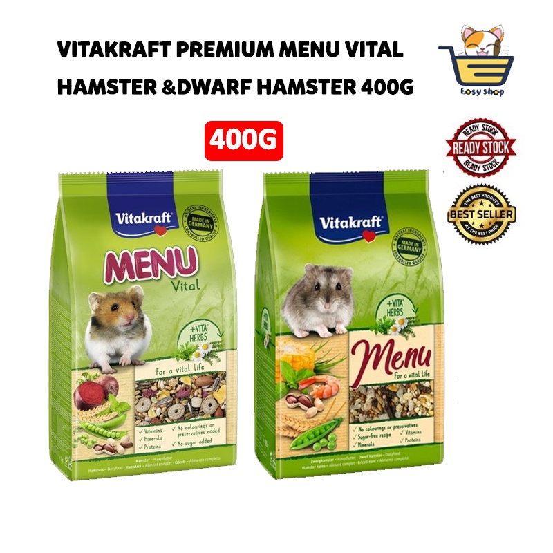Vitakraft Premium Menu Vital Hamster Dwarf Hamster 400g Makanan Hamster