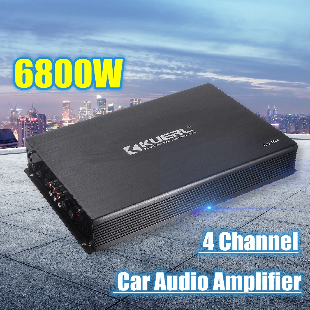 Car Audio Amplifier 6800W 4 Channel DC 12V Stereo Amp Auto Audio Power