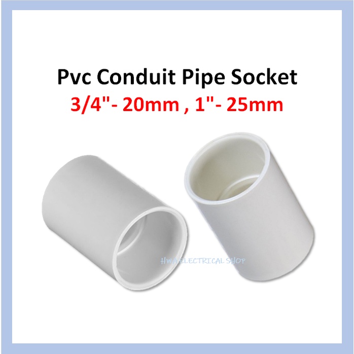 PVC Conduit Fittings Socket 20mm / 25mm (50pcs / 100pcs) Shopee Malaysia
