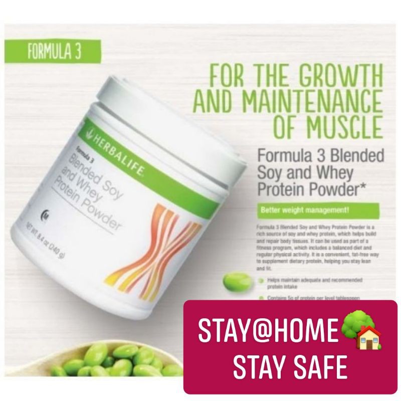 HERBALIFE Formula 3 Blended Soy and Whey Protein Powder Shopee Malaysia