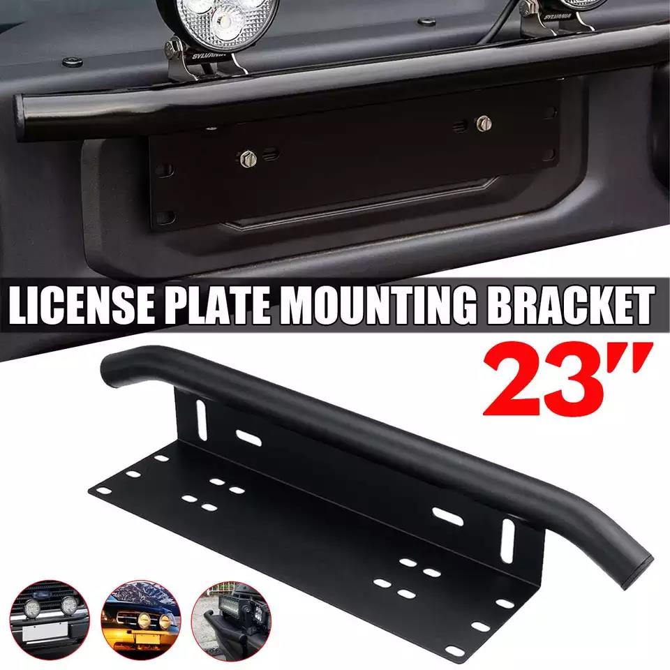 23''Universal Bull Bar Front Bumper License Plate For SUV Lamp Holder Front Bumper Front Car