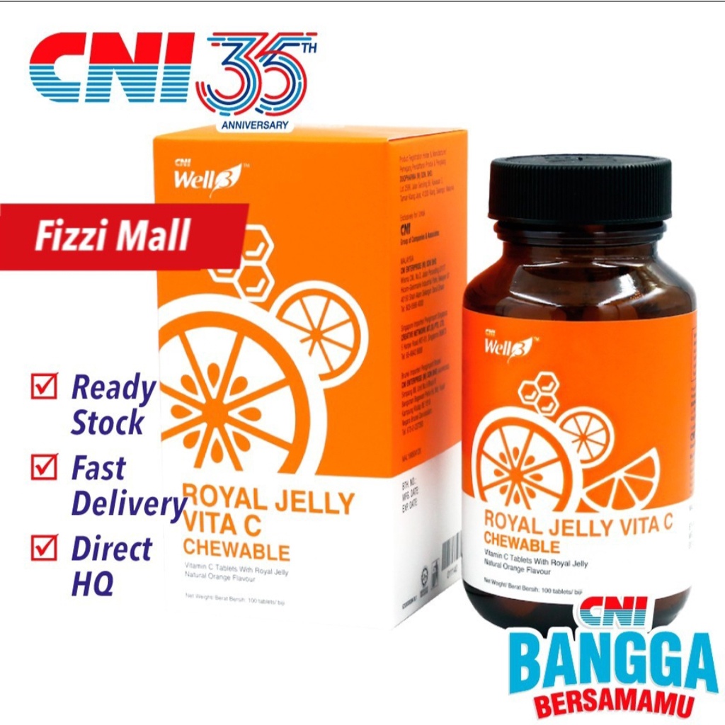 CNI Well3 Royal Jelly Vitamin C 100 tablets x 250mg (Royal Jelly