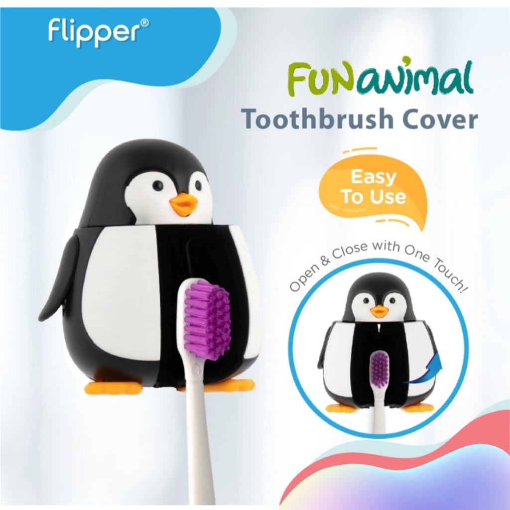 FLIPPER Fun Animal Toothbrush Holder, Kids Edition Toothbrush. Attach