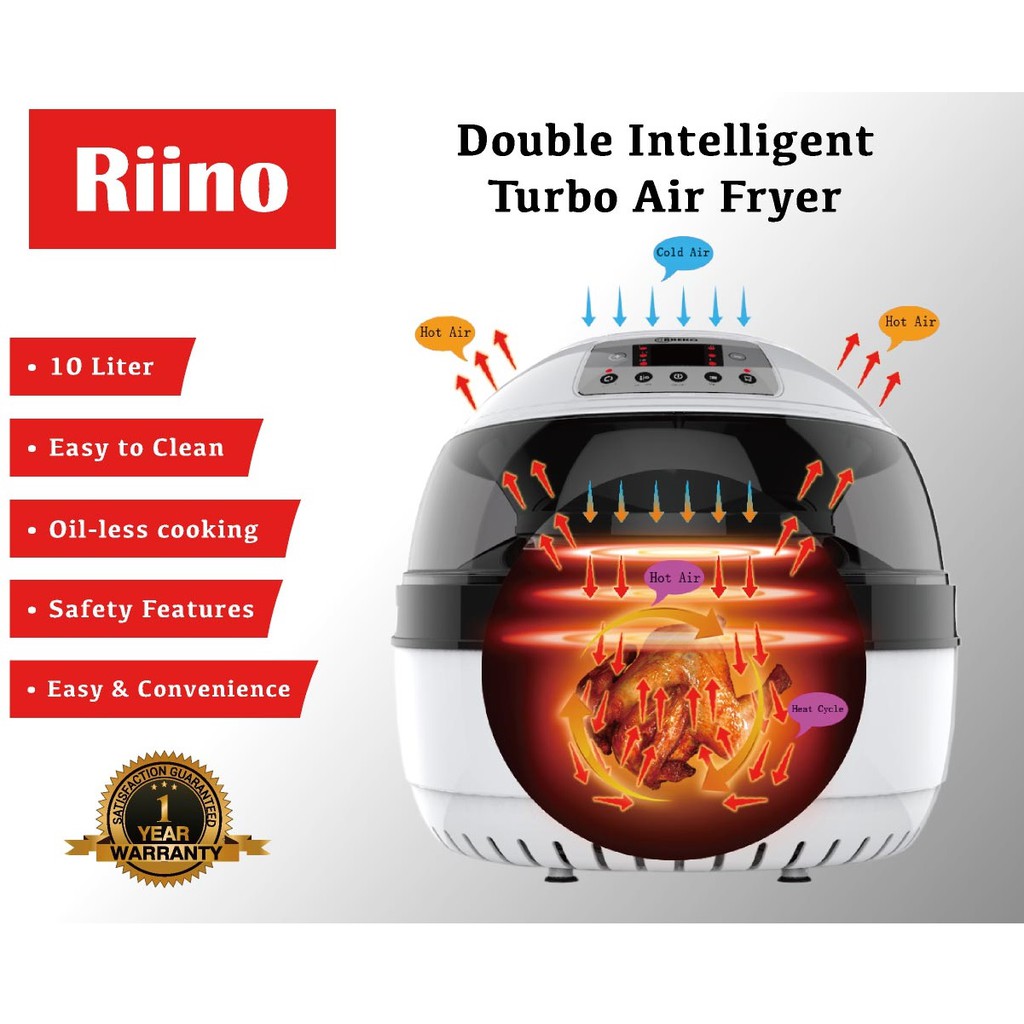 [1 Year Warranty] Riino 10L Intellegent All in One Air Fryer AF506E