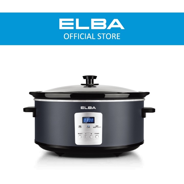 ELBA Digital Slow Cooker ESCOK6527D(GR) Programmable Countdown Timer