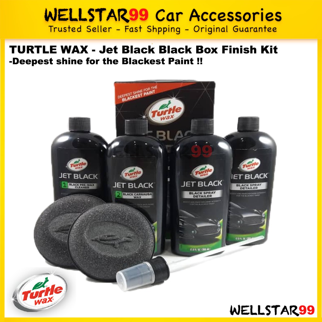 Turtle Wax Jet Black Black Box Finish Kit Wax Cleaner/Carnauba Wax