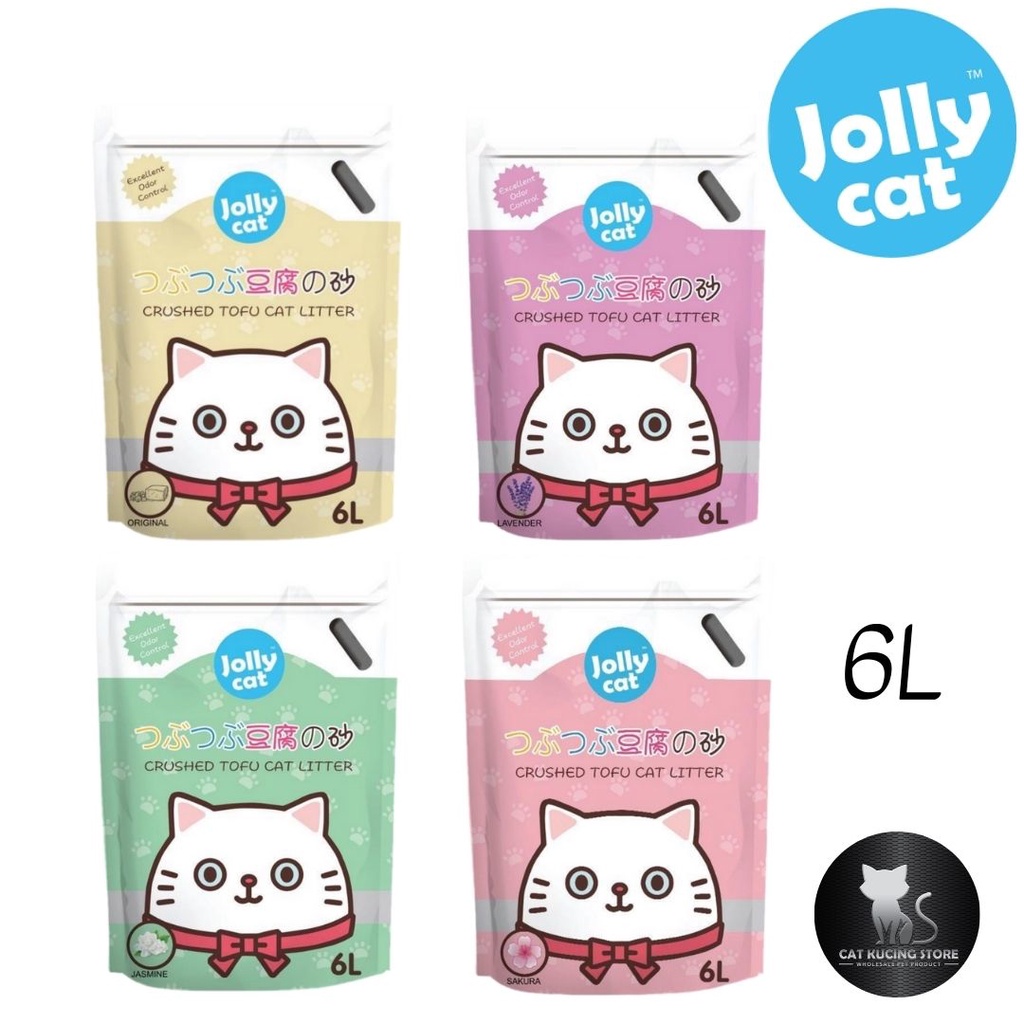 Jolly Cat Crushed Soya Clumping Tofu Cat Litter 6L / Pasir Kucing