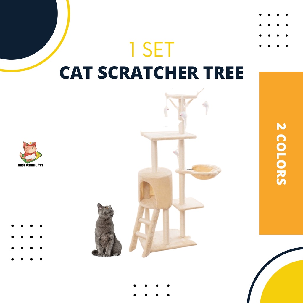 🔥Premium Large Cat Tree House🔥 Wood Cat Condo Bed Scratcher House Cat