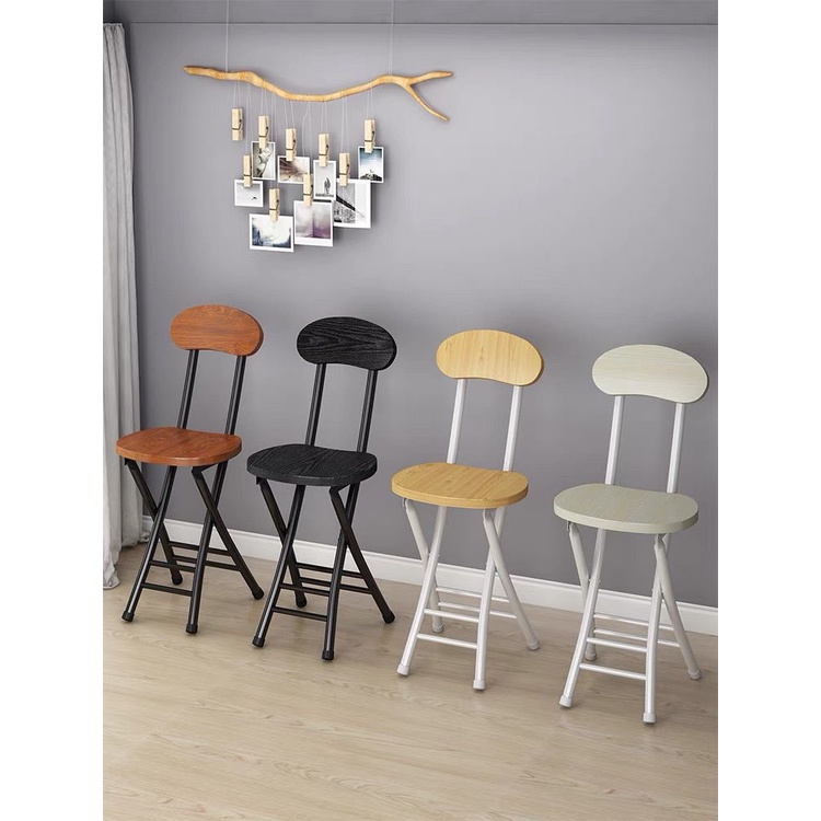 JFH Folding Tall Stool Living Room Creative Wood High Stool Portable