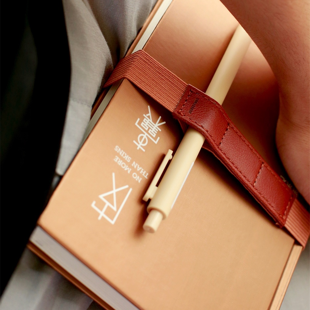 BZS Classic PU Leather Book Belt Pen Holder Adjustable Strap Pen