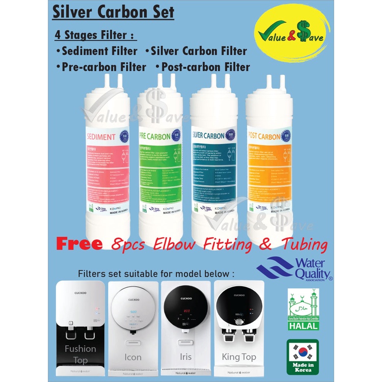 🔥Cheapest KOREA 8" Water Filter set(4 pcs) Compatible Cuckoo King Top