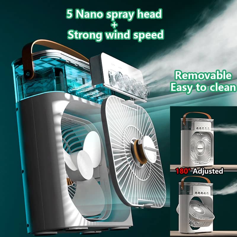 3 in 1 USB Mini Portable Fan Air Cooling fan Aircond Humidifier