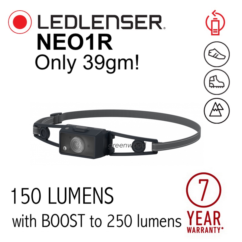 NEO1R LEDLENSER RECHARGEABLE Headlamp 150 Lumens with Boost to 250lm