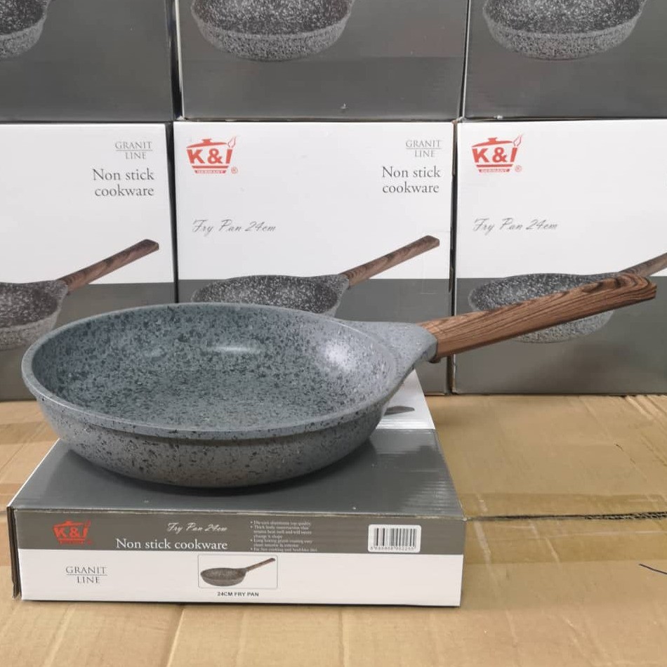 24cm Fry Pan Periuk Rendang Periuk Batu Granite Induction Ceramic Stone