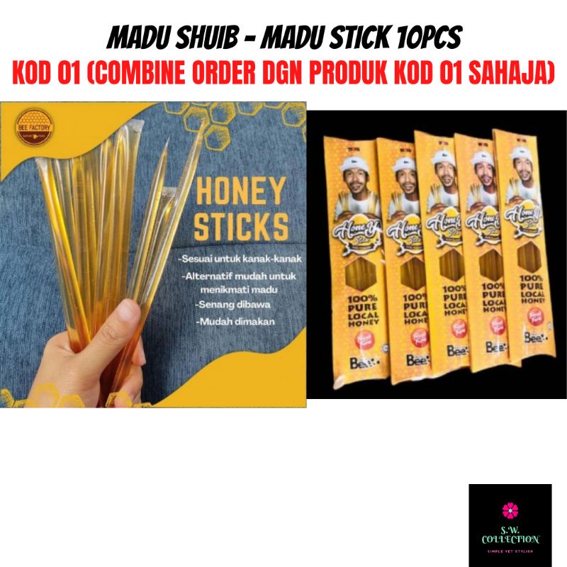01 MADU SHUIB BEE FACTORY MADU LEBAH STICK 10PCS / HONEY BEE STIX