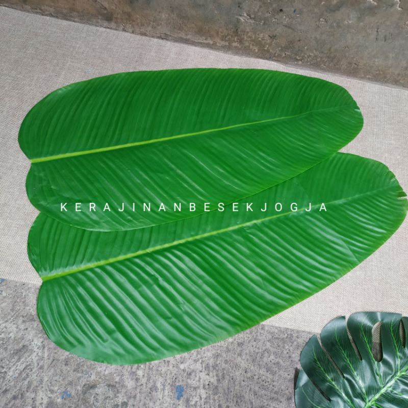 REPLIKA (PF12) Plastic Banana Leaf 50CM Photo Property Plastic Leaf