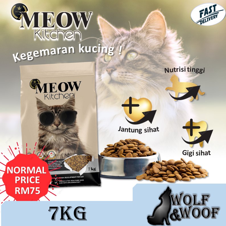 Meow Kitchen Makanan Kucing 7kg Ikan Tuna / Ayam / Chicken Tuna