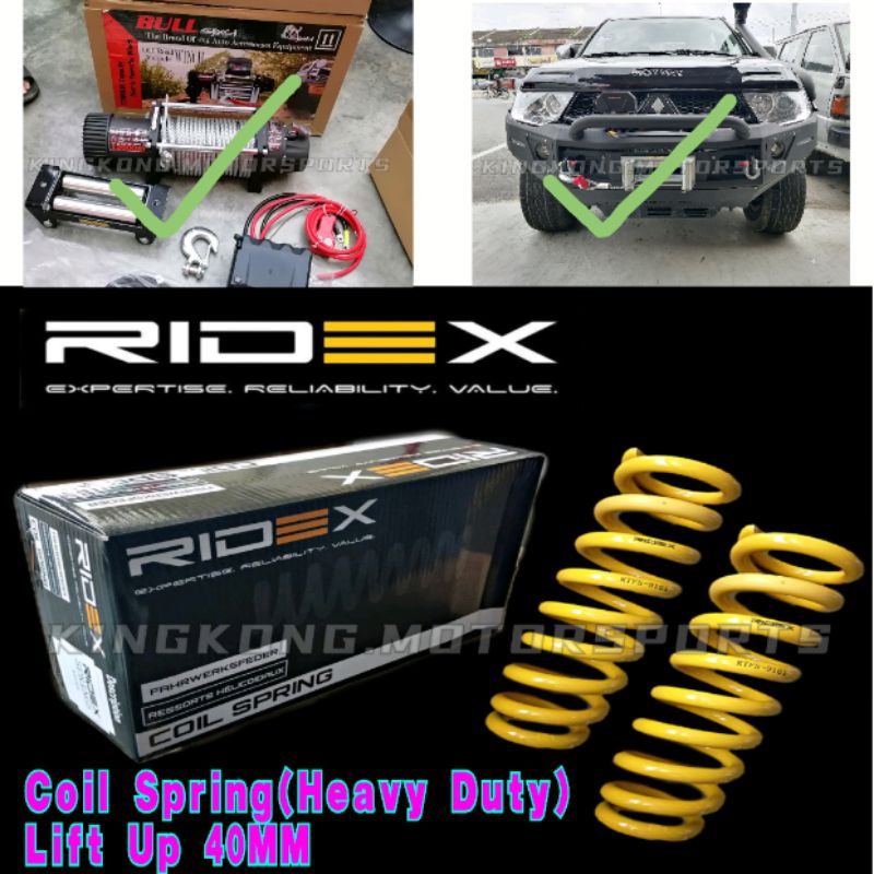 RIDEX LIFT UP 40MM HEAVY DUTY COIL SPRING HILUX VIGO NAVARA NP300 TRITON DMAX BT50 RANGER T6