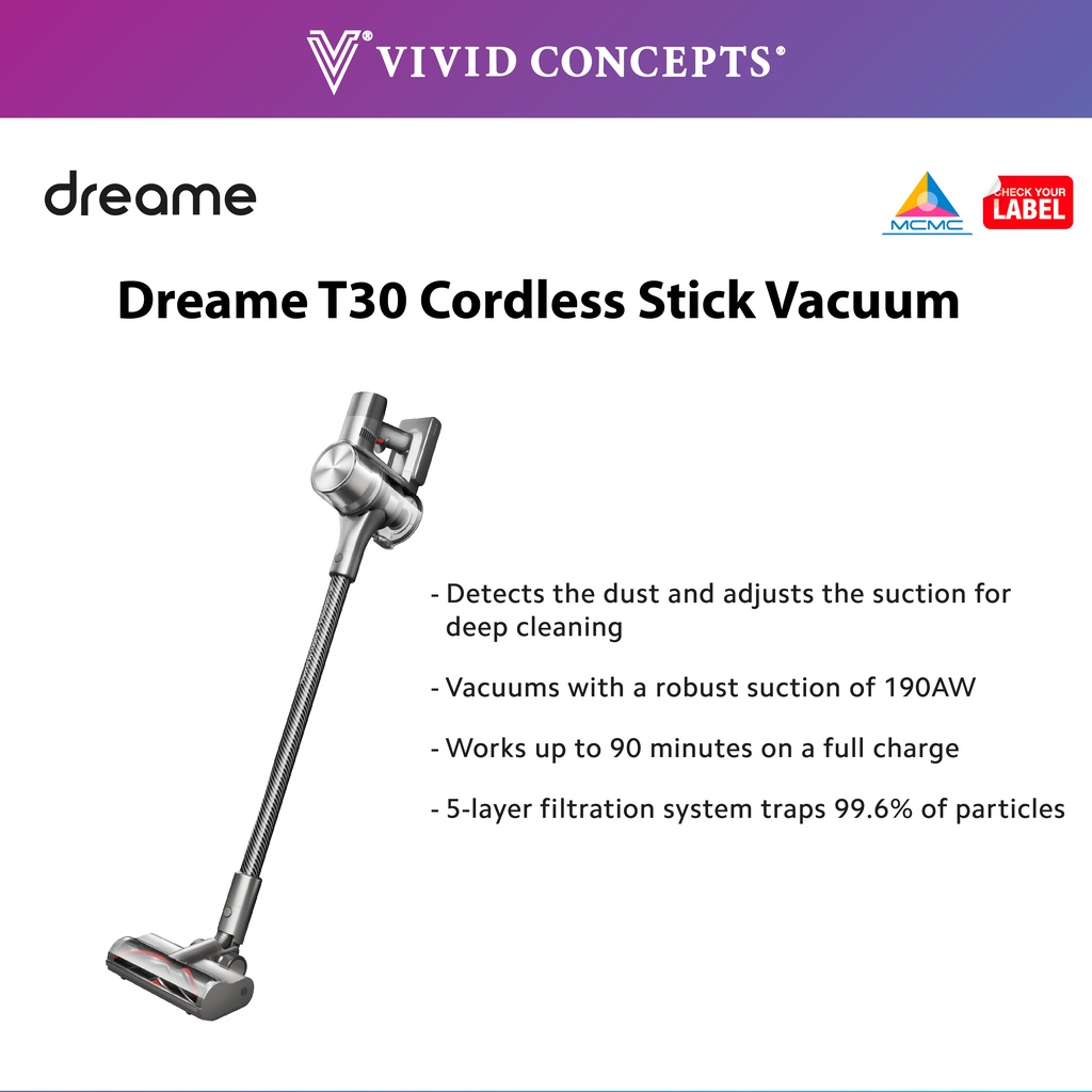 Dreame T30 Cordless Stick Vacuum Shopee Malaysia