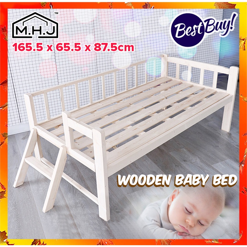 MHJ Easel Wooden DIY Baby Bed Baby Cot Attached to Parents Side Bed