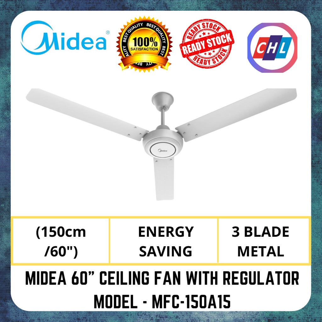 MIDEA ( READY STOCK ) 60" CEILING FAN WITH REGULATOR MODEL MFC150A15
