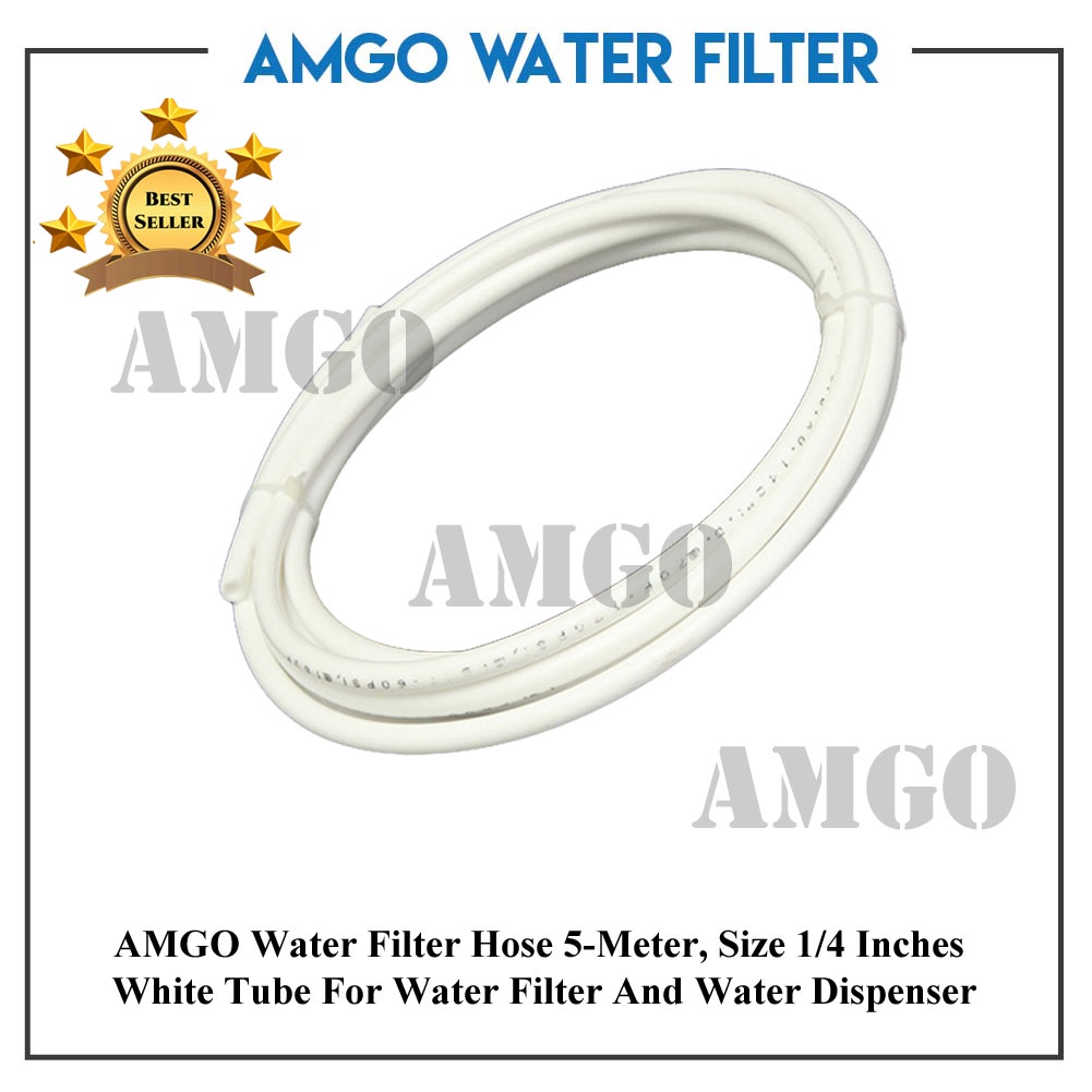 AMGO Water Filter Tube 5Meter,Size 1/4 Inches For Water Filter, Water