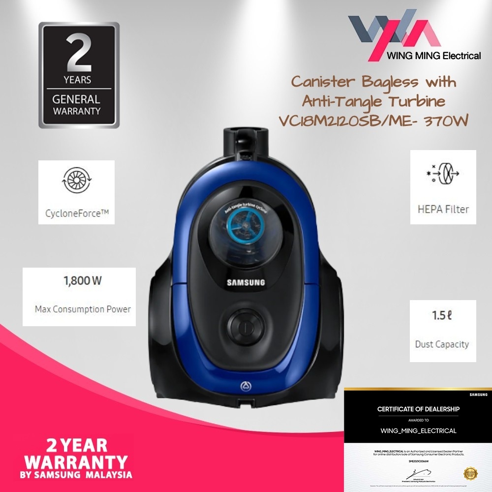 Samsung Canister with Cyclone Force and AntiTangle Turbine,Vacuum