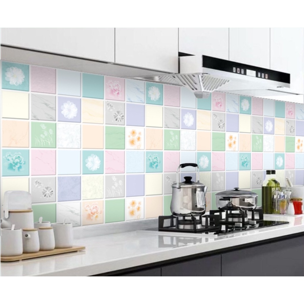 60cmx5m Kitchen Backsplash Wallpaper Stickers Marble Wallpaper